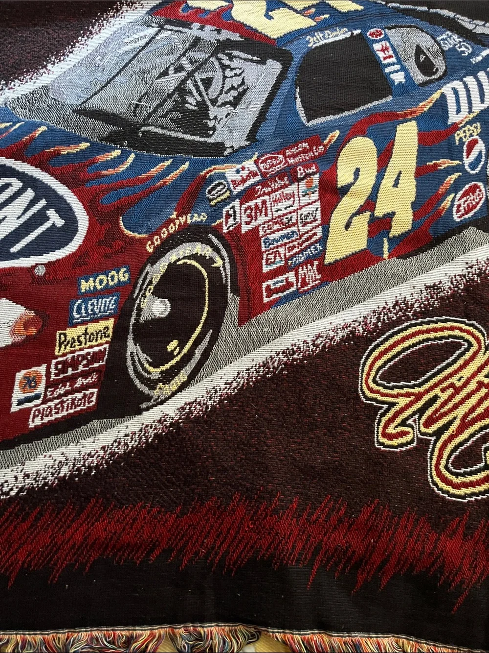 Vintage NASCAR Jeff Gordon #24 DuPont Graphic Tapestry/Throw Blanket